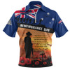 Australia Zip Polo Shirt Remembrance Day Australia Honour The Fallen Australia Zip Polo Shirt Remembrance Day Australia Honour The Fallen