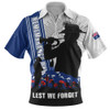 Australia Zip Polo Shirt Remembrance Day Australia Field Of Poppies Australia Zip Polo Shirt Remembrance Day Australia Field Of Poppies