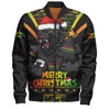 Penrith Panthers Bomber Jacket Merry Christmas Festive Spirit Edition Penrith Panthers Bomber Jacket Merry Christmas Festive Spirit Edition