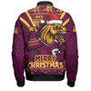 Brisbane Broncos Bomber Jacket Merry Christmas Festive Spirit Edition Brisbane Broncos Bomber Jacket Merry Christmas Festive Spirit Edition