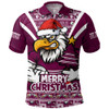 Manly Warringah Sea Eagles Polo Shirt Merry Christmas Festive Spirit Edition