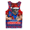 Newcastle Knights Men Singlet Merry Christmas Festive Spirit Edition
