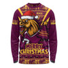Brisbane Broncos Long Sleeve T-shirt Merry Christmas Festive Spirit Edition Brisbane Broncos Long Sleeve T-shirt Merry Christmas Festive Spirit Edition