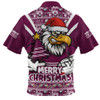 Manly Warringah Sea Eagles Zip Polo Shirt Merry Christmas Festive Spirit Edition Manly Warringah Sea Eagles Zip Polo Shirt Merry Christmas Festive Spirit Edition