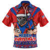Newcastle Knights Zip Polo Shirt Merry Christmas Festive Spirit Edition