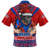 Newcastle Knights Zip Polo Shirt Merry Christmas Festive Spirit Edition