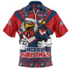 Sydney Roosters Zip Polo Shirt Merry Christmas Festive Spirit Edition Sydney Roosters Zip Polo Shirt Merry Christmas Festive Spirit Edition