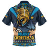 Gold Coast Titans Zip Polo Shirt Merry Christmas Festive Spirit Edition Gold Coast Titans Zip Polo Shirt Merry Christmas Festive Spirit Edition