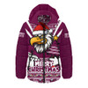 Manly Warringah Sea Eagles Hooded Padded Jacket Merry Christmas Festive Spirit Edition