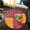 Brisbane Lions Round Rug Christmas Magic Knit Style Winter Glow Brisbane Lions Round Rug Christmas Magic Knit Style Winter Glow