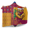 Brisbane Lions Hooded Blanket Christmas Magic Knit Style Winter Glow Brisbane Lions Hooded Blanket Christmas Magic Knit Style Winter Glow