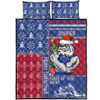 Western Bulldogs Quilt Bed Set Christmas Magic Knit Style Winter Glow