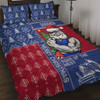 Western Bulldogs Quilt Bed Set Christmas Magic Knit Style Winter Glow