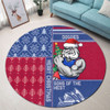 Western Bulldogs Round Rug Christmas Magic Knit Style Winter Glow Western Bulldogs Round Rug Christmas Magic Knit Style Winter Glow