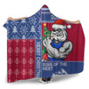 Western Bulldogs Hooded Blanket Christmas Magic Knit Style Winter Glow