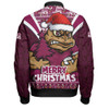 Queensland Maroons Bomber Jacket Merry Christmas Festive Spirit Edition