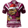 Queensland Maroons Polo Shirt Merry Christmas Festive Spirit Edition