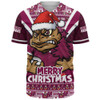 Queensland Maroons Baseball Shirt Merry Christmas Festive Spirit Edition