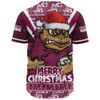 Queensland Maroons Baseball Shirt Merry Christmas Festive Spirit Edition