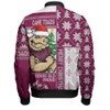 Queensland Maroons Bomber Jacket Winter Knit Magic Holiday Spirit