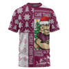 Queensland Maroons T-Shirt Winter Knit Magic Holiday Spirit