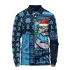 New South Wales Blues Long Sleeve Polo Shirt Winter Knit Magic Holiday Spirit