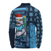 New South Wales Blues Long Sleeve Polo Shirt Winter Knit Magic Holiday Spirit