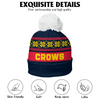 Adelaide Crows Bobble Beanie Hat Festive Season Merry Christmas Game Day