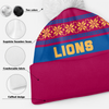 Brisbane Lions Bobble Beanie Hat Festive Season Merry Christmas Game Day