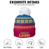 Brisbane Lions Bobble Beanie Hat Merry Christmas Knit Edition For United Fans