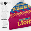 Brisbane Lions Bobble Beanie Hat Merry Christmas Knit Edition For United Fans