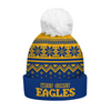 West Coast Eagles Bobble Beanie Hat Merry Christmas Knit Edition For United Fans
