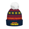 Adelaide Crows Bobble Beanie Hat Merry Christmas United Fans Festive Knit Style