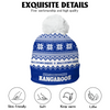 North Melbourne Bobble Beanie Hat Merry Christmas United Fans Festive Knit Style
