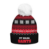 St Kilda Bobble Beanie Hat Merry Christmas United Fans Festive Knit Style