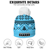 Cronulla-Sutherland Sharks Bobble Beanie Hat Merry Christmas Game Ready Team Knit Edition