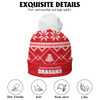 St. George Illawarra Dragons Bobble Beanie Hat Merry Christmas Game Ready Team Knit Edition