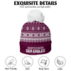 Manly Warringah Sea Eagles Bobble Beanie Hat Merry Christmas Heritage Team Spirit Knit Edition