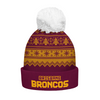 Brisbane Broncos Bobble Beanie Hat Merry Christmas Heritage Team Spirit Knit Edition