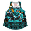 Port Adelaide Women Racerback Singlet Festive Holiday Merry Christmas Vibe