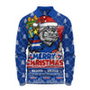 Western Bulldogs Long Sleeve Polo Shirt Festive Holiday Merry Christmas Vibe