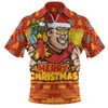 Gold Coast SUNS Zip Polo Shirt Festive Holiday Merry Christmas Vibe