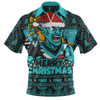 Port Adelaide Zip Polo Shirt Festive Holiday Merry Christmas Vibe