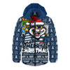 Geelong Cats Hooded Padded Jacket Festive Holiday Merry Christmas Vibe