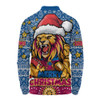 Brisbane Lions Long Sleeve Polo Shirt Ugly Christmas Knit Patterns Vintage Jersey