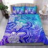 Australia Aboriginal Bedding Set - Sea Turtle With Indigenous Patterns (Blue)