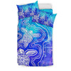 Australia Aboriginal Bedding Set - Sea Turtle With Indigenous Patterns (Blue)