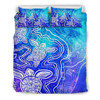 Australia Aboriginal Bedding Set - Sea Turtle With Indigenous Patterns (Blue)