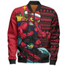 Essendon Bomber Jacket Christmas Holiday Santa Rides The Waves