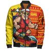 Gold Coast SUNS Bomber Jacket Christmas Holiday Santa Rides The Waves